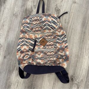 O'Neill Canvas Backpack Surf Beach Festival 90s BlueOrange Cotton Surfer Coastal